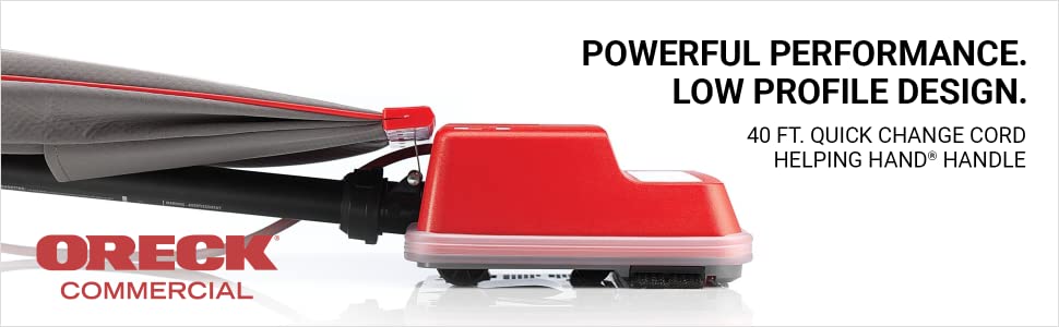 Oreck - U2000RB-1 Commercial, Professional Upright Vacuum Cleaner, For Carpet and Hard Floor, U2000RB1, Red